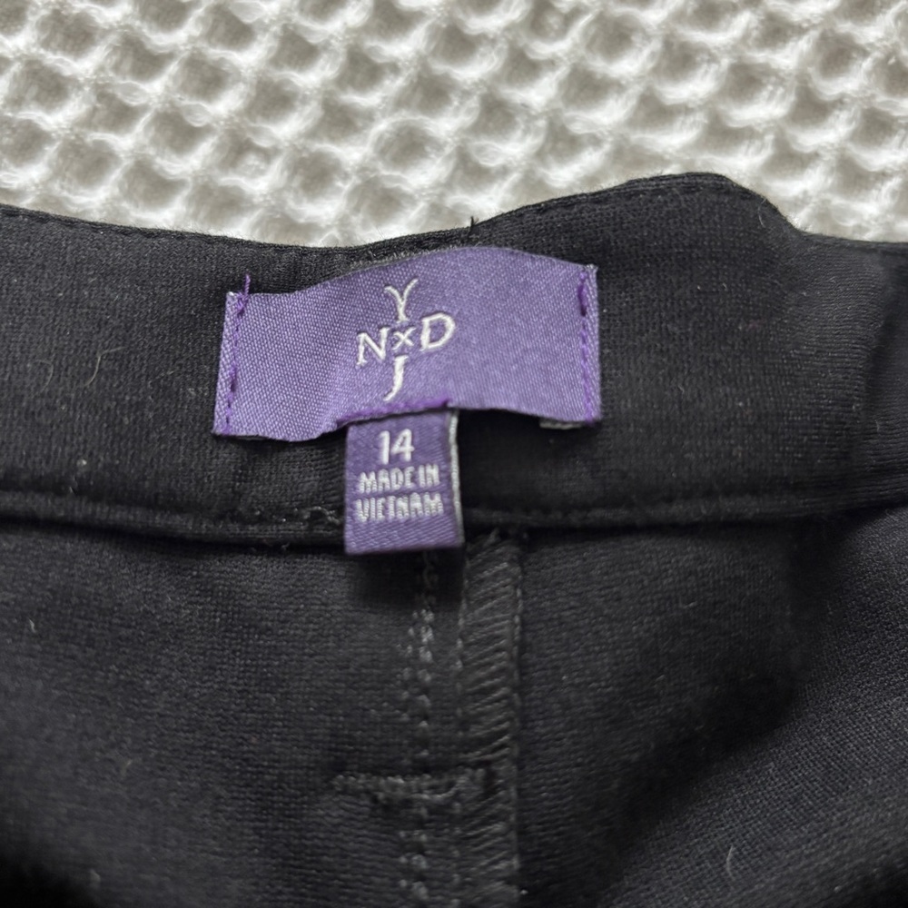 NYDJ Black Straight leg Trouser Pants In Ponte Knit tummy control - Picture 6 of 13